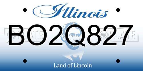 BO2Q827 Illinois License Plate