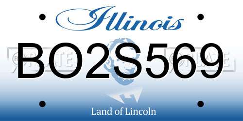 BO2S569 Illinois License Plate