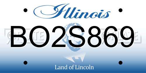 BO2S869 Illinois License Plate