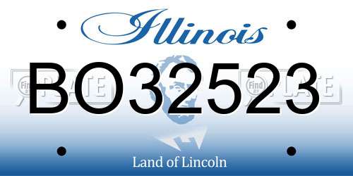 BO32523 Illinois License Plate
