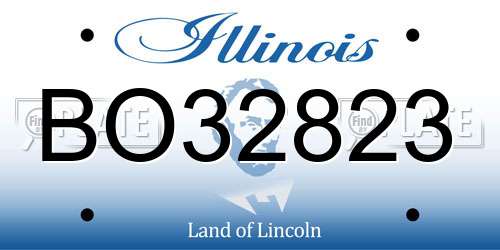 BO32823 Illinois License Plate