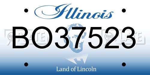 BO37523 Illinois License Plate