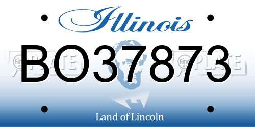 BO37873 Illinois License Plate