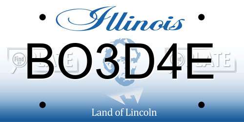 BO3D4E Illinois License Plate