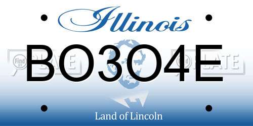 BO3O4E Illinois License Plate