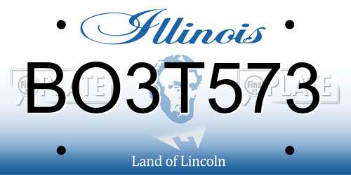 BO3T573 Illinois License Plate