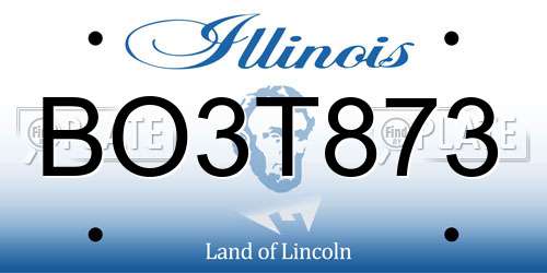 BO3T873 Illinois License Plate
