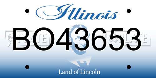 BO43653 Illinois License Plate