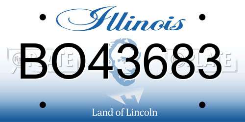 BO43683 Illinois License Plate