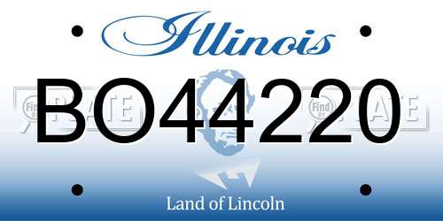 BO44220 Illinois License Plate