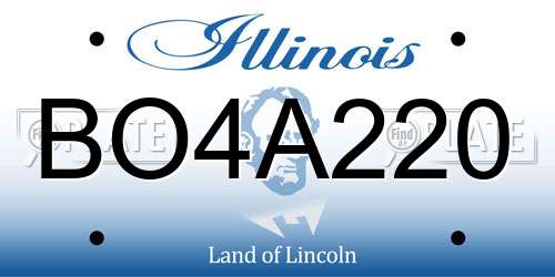 BO4A220 Illinois License Plate