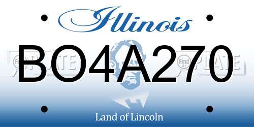 BO4A270 Illinois License Plate