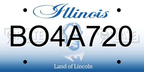 BO4A720 Illinois License Plate