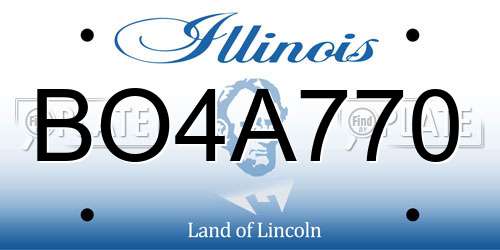 BO4A770 Illinois License Plate