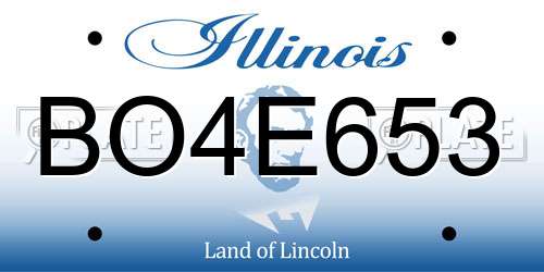 BO4E653 Illinois License Plate