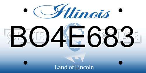BO4E683 Illinois License Plate
