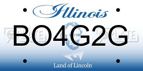 BO4G2G Illinois License Plate