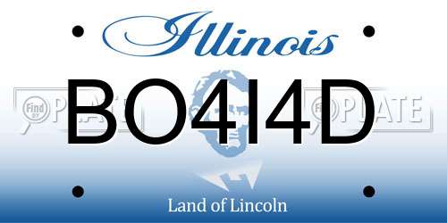 BO4I4D Illinois License Plate