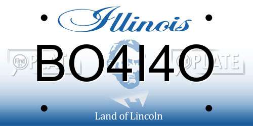 BO4I4O Illinois License Plate