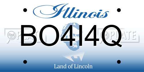 BO4I4Q Illinois License Plate