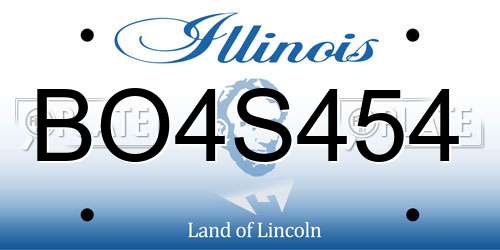 BO4S454 Illinois License Plate