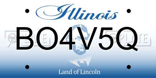 BO4V5Q Illinois License Plate