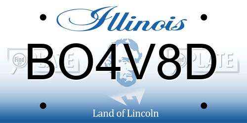 BO4V8D Illinois License Plate