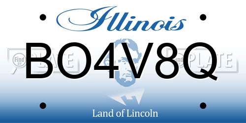 BO4V8Q Illinois License Plate