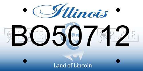 BO50712 Illinois License Plate