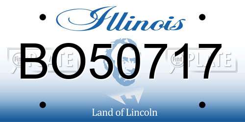 BO50717 Illinois License Plate