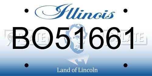 BO51661 Illinois License Plate