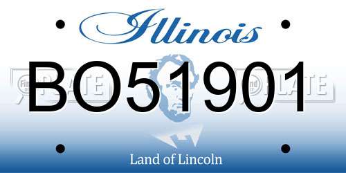 BO51901 Illinois License Plate