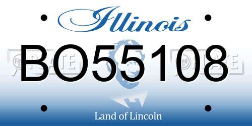 BO55108 Illinois License Plate