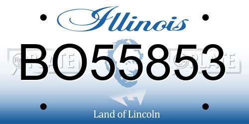 BO55853 Illinois License Plate