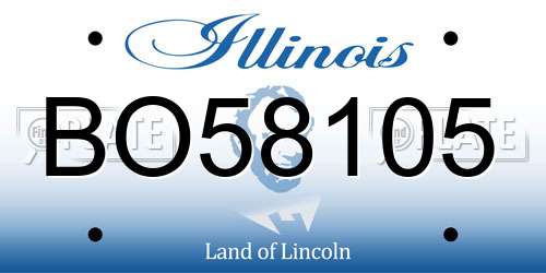 BO58105 Illinois License Plate