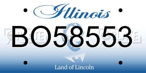 BO58553 Illinois License Plate
