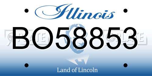 BO58853 Illinois License Plate