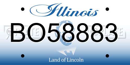 BO58883 Illinois License Plate