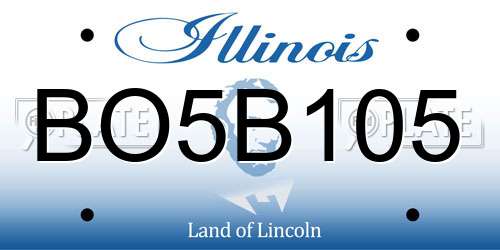 BO5B105 Illinois License Plate