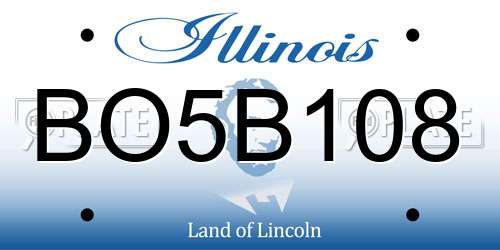 BO5B108 Illinois License Plate