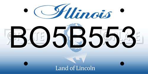 BO5B553 Illinois License Plate