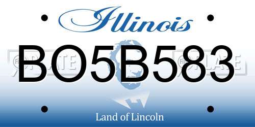 BO5B583 Illinois License Plate
