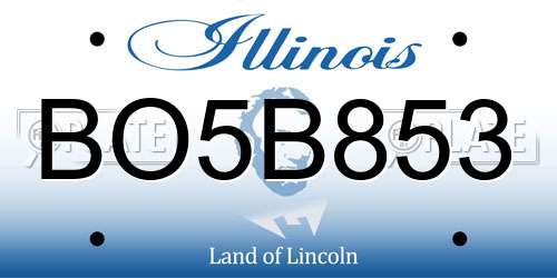 BO5B853 Illinois License Plate