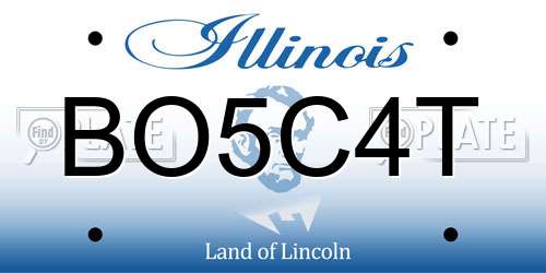 BO5C4T Illinois License Plate