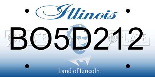 BO5D212 Illinois License Plate