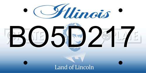 BO5D217 Illinois License Plate