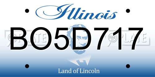 BO5D717 Illinois License Plate