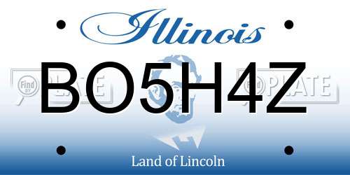 BO5H4Z Illinois License Plate