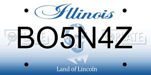 BO5N4Z Illinois License Plate