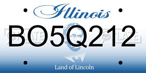 BO5Q212 Illinois License Plate